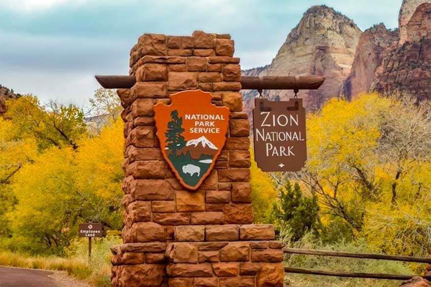 Zion National Park sign