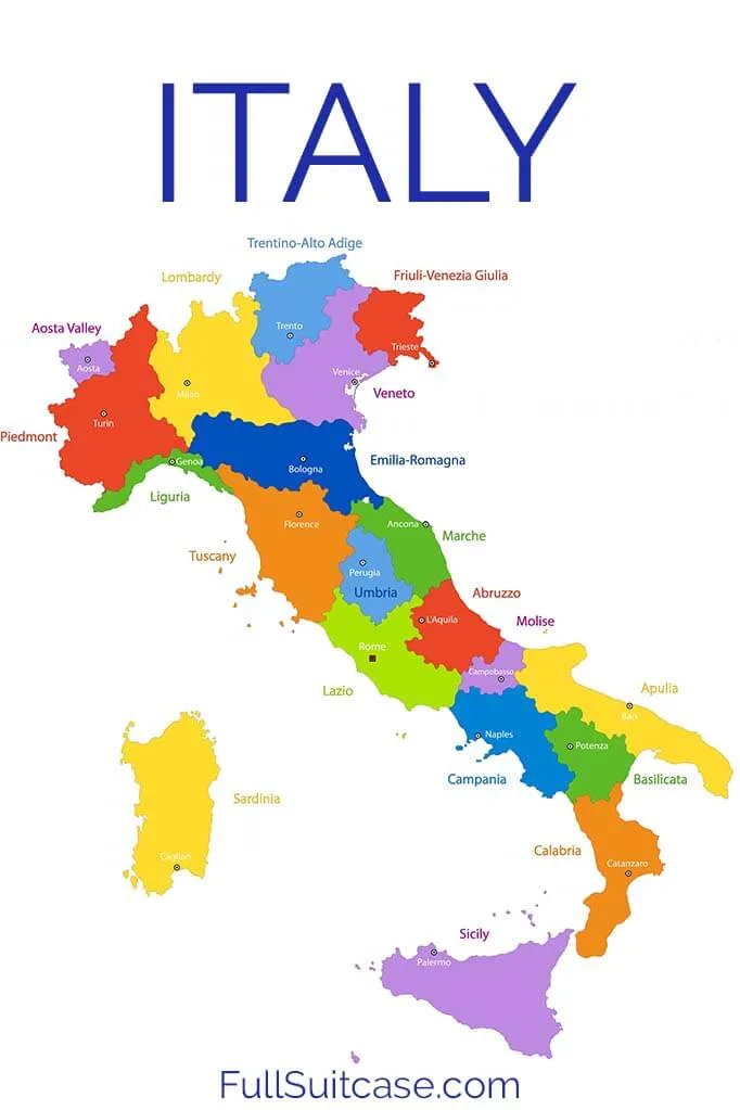 Italy regions map