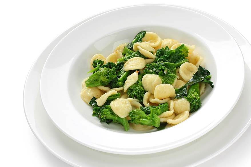 Orecchiette con Cime di Rapa - traditional pasta dish from Apulia region in Italy