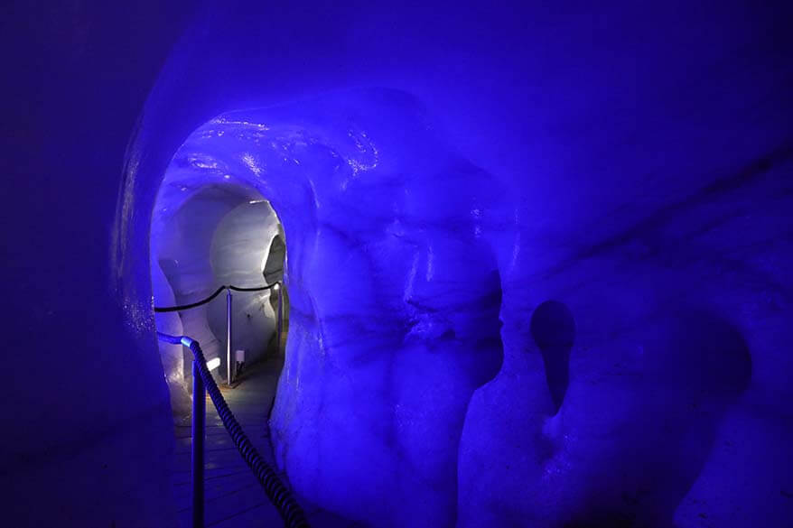 Ice Cave at Stubai Glacier in Tyrol Austria