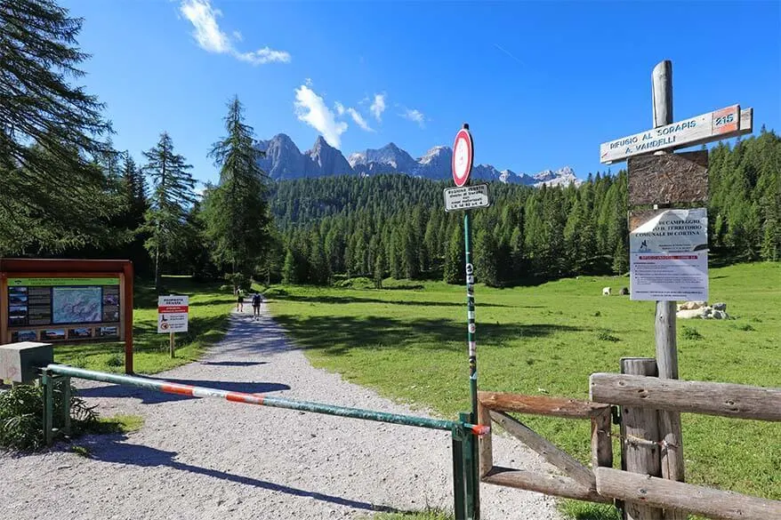 Lake Sorapis hike starting point