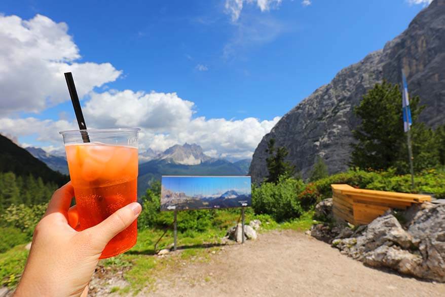 Summer drink at Rifugio Vandelli