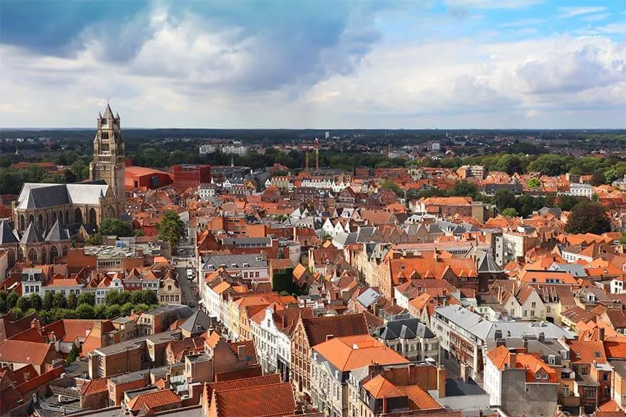 Bruges aerial view from the Belfry tower