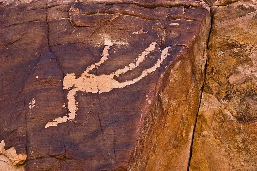 Falling Man petroglyph in Gold Butte NM