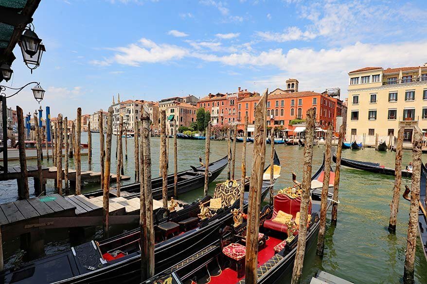 Venetian gondolas on the Grand Canal