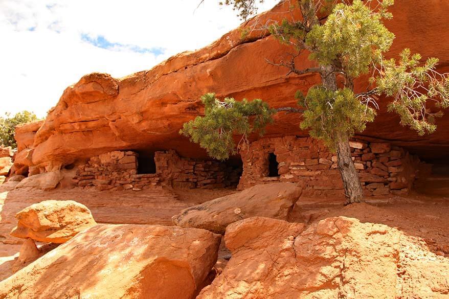 Ancient granaries at Aztec Butte in Canyonlands National Park