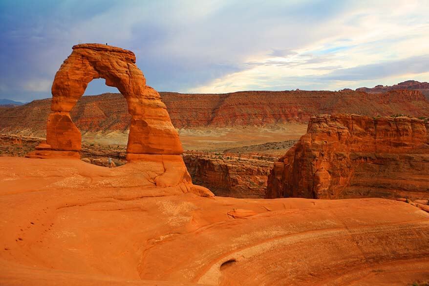 Delicate Arch in Arches National Park should be in every Moab trip itinerary