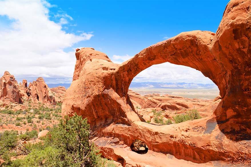 Double O Arch in Arches National Park