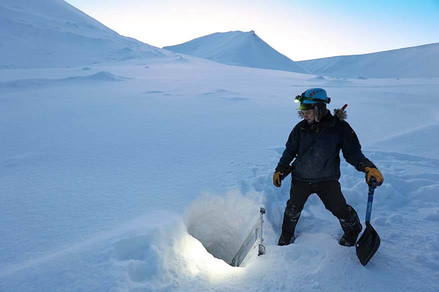 Entrance to ice caves at Scott Turner Glacier in Spitsbergen