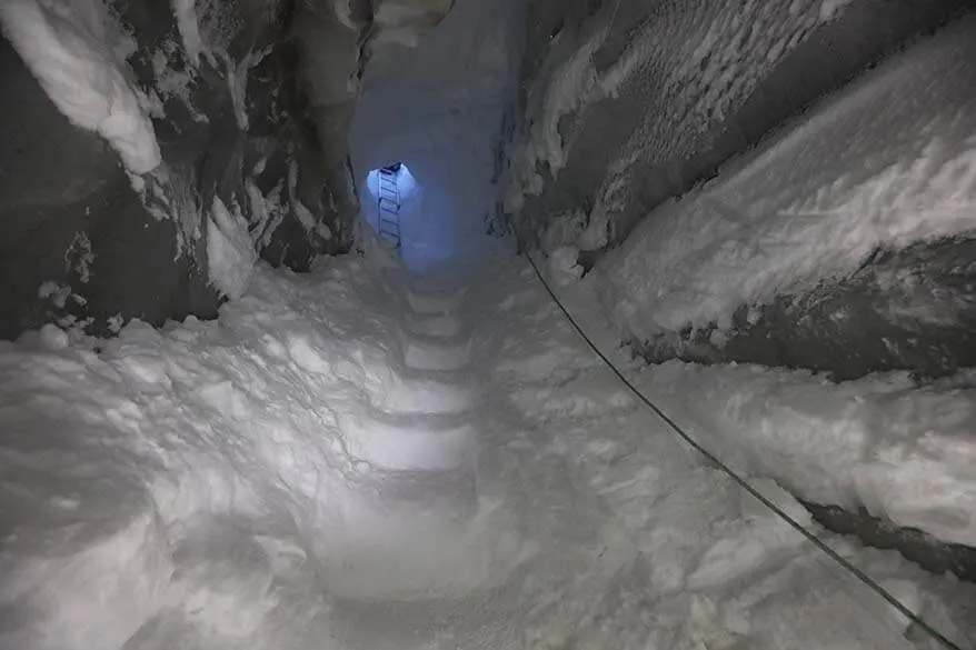 Inside the ice caves in Svalbard