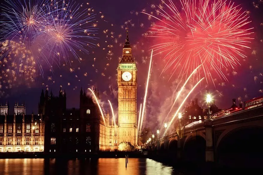 London Bonfire Night fireworks at Big Ben