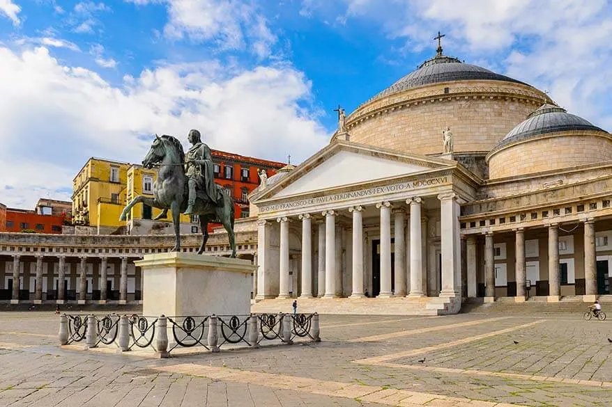 Basilica of San Francesco di Paola on Piazza del Plebiscito in Naples Italy