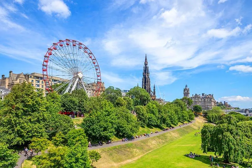 Princes Street Gardens in Edinburgh