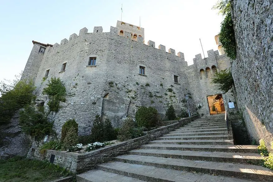 Stairs at the entrance of the Second Tower in San Marino