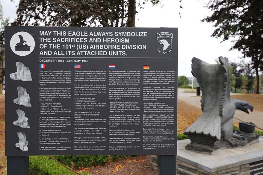 Informational sign in Belgium in four different languages