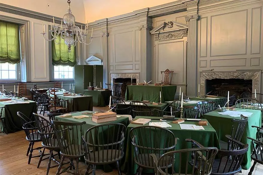 Interior of Independence Hall in Philadelphia