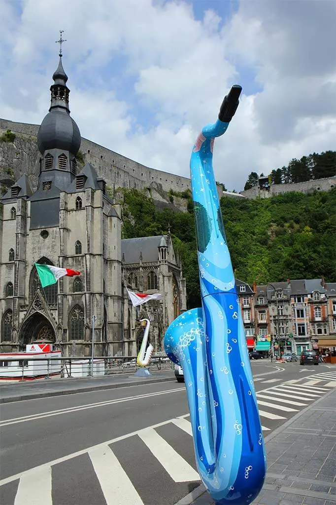 Saxophone bridge in Dinant Belgium