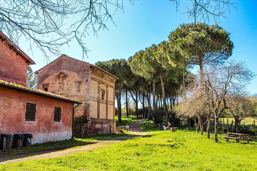 Tomb of Annia Regilla and the Old Mill Farmstead in Park Caffarella in Rome