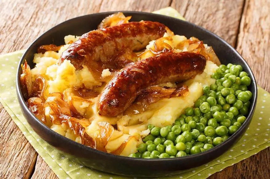 British food - bangers and mash