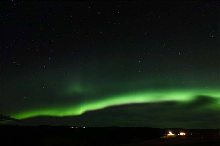 Green auroras in Iceland