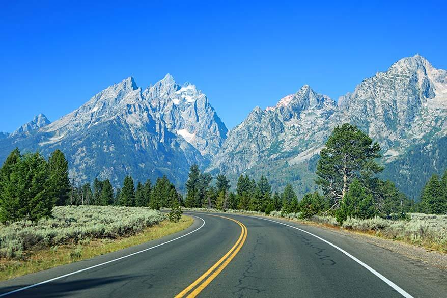 Scenic road in Grand Teton National Park