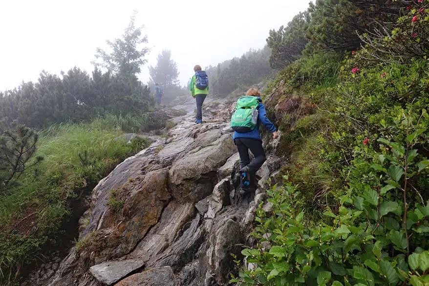 Hiking to Olperer hut with kids