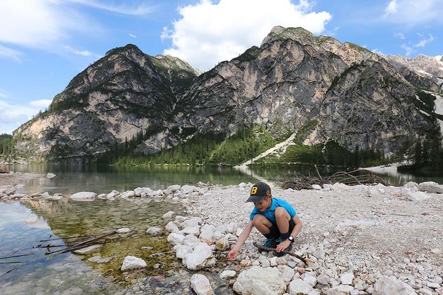 Lago di Braies with kids