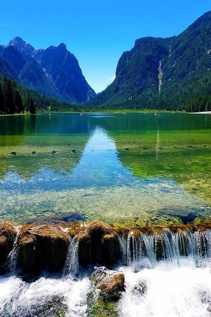 Lake Dobbiaco (Toblacher See) in Italy