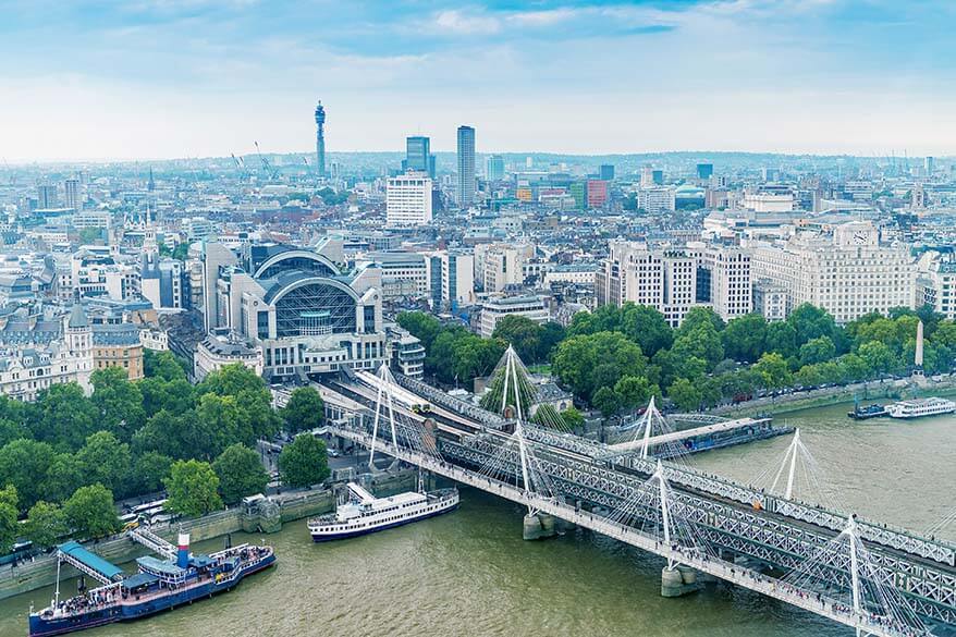 London Eye view from the top