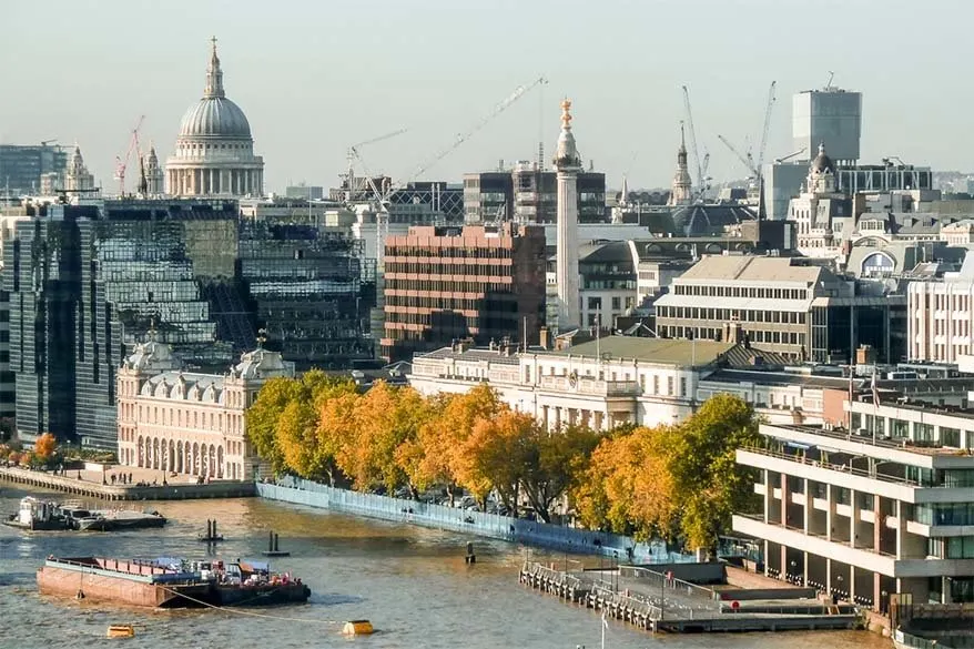 London views from the top of Tower Bridge