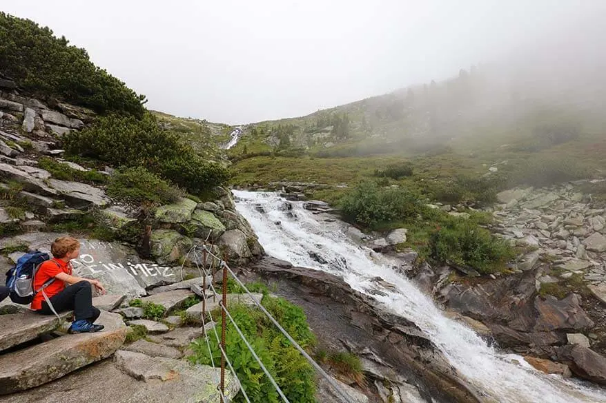 Mountain stream along the Olperer hut hike.