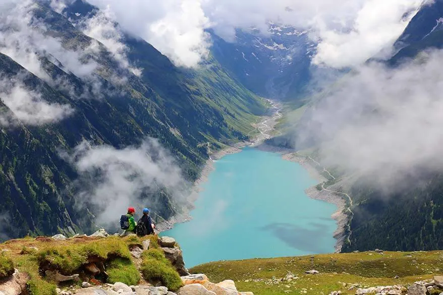 Schlegeis Lake as seen from Olperer mountain hut.