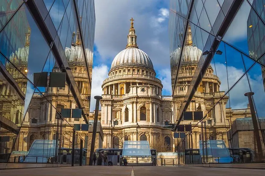 St Paul's Cathedral as seen from One New Change shopping center in London