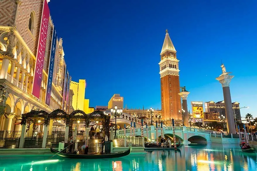 Gondolas at The Venetian in Las Vegas