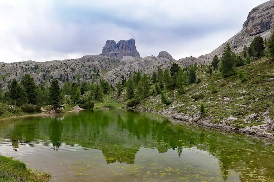 Lago di Limides reflections in the direction of Forcella Averau