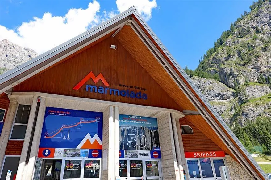 Marmolada ticket office at Malga Ciapela