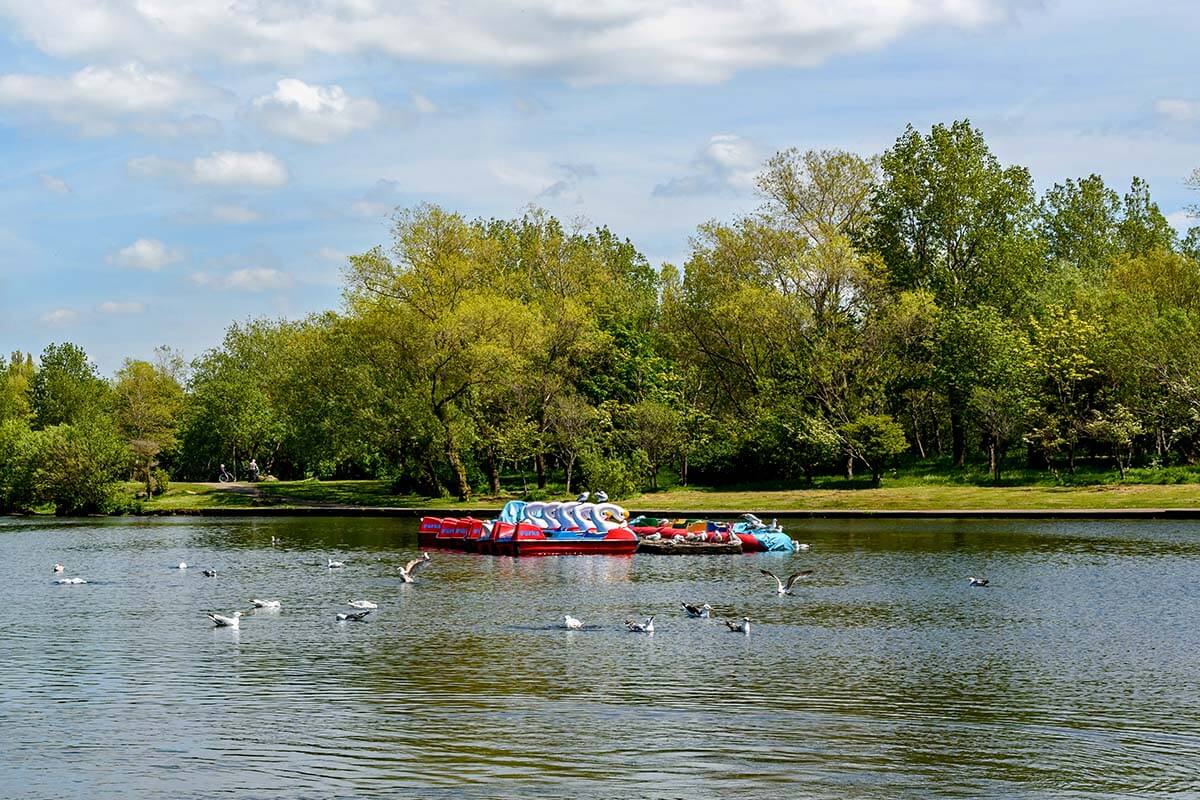 Boating lake in Stanley Park Blackpool UK