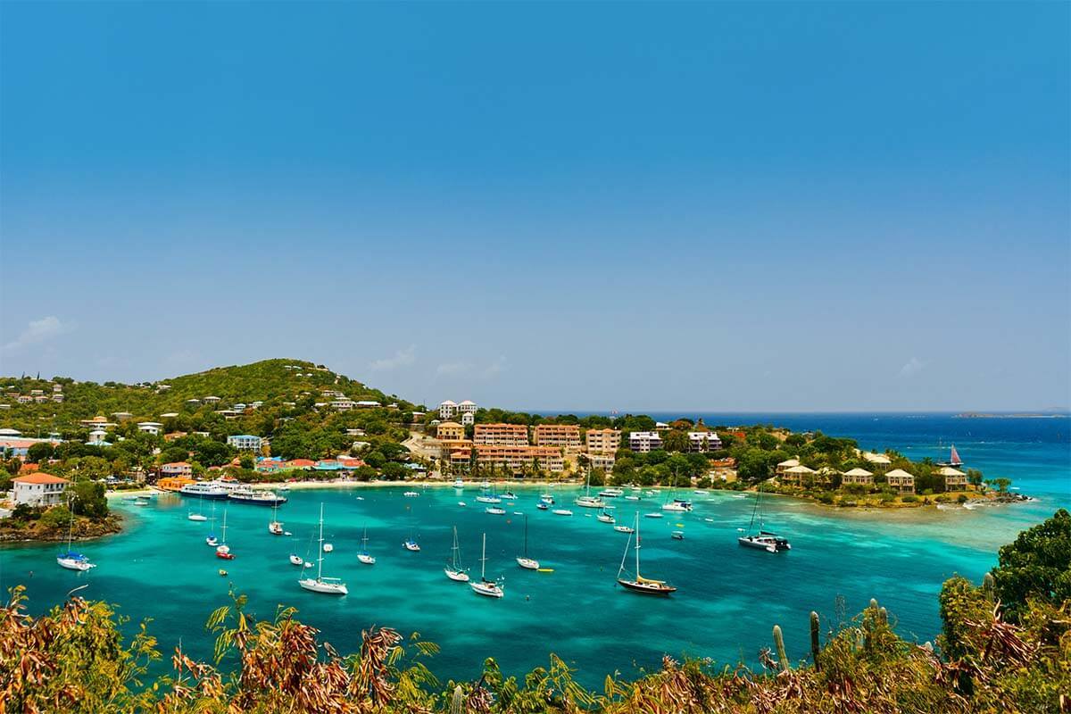 Cruz Bay Overlook from Lind Point Trail in St John USVI