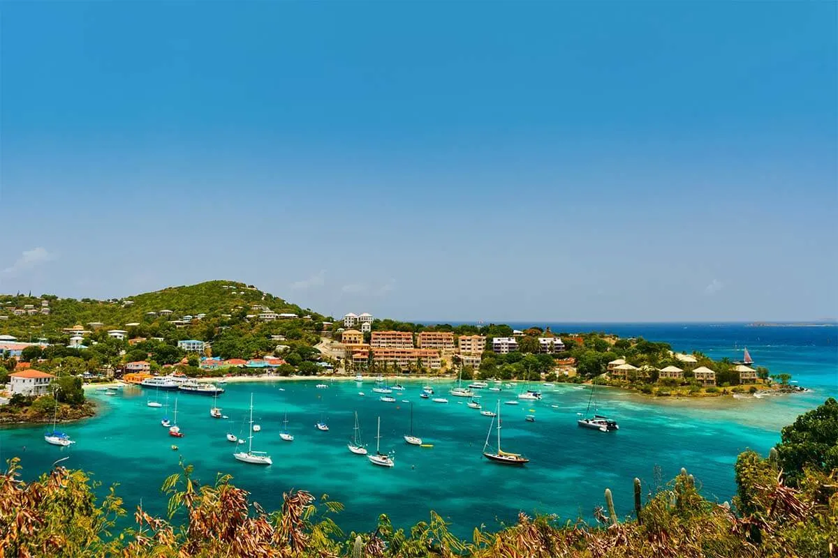 Cruz Bay Overlook from Lind Point Trail in St John USVI