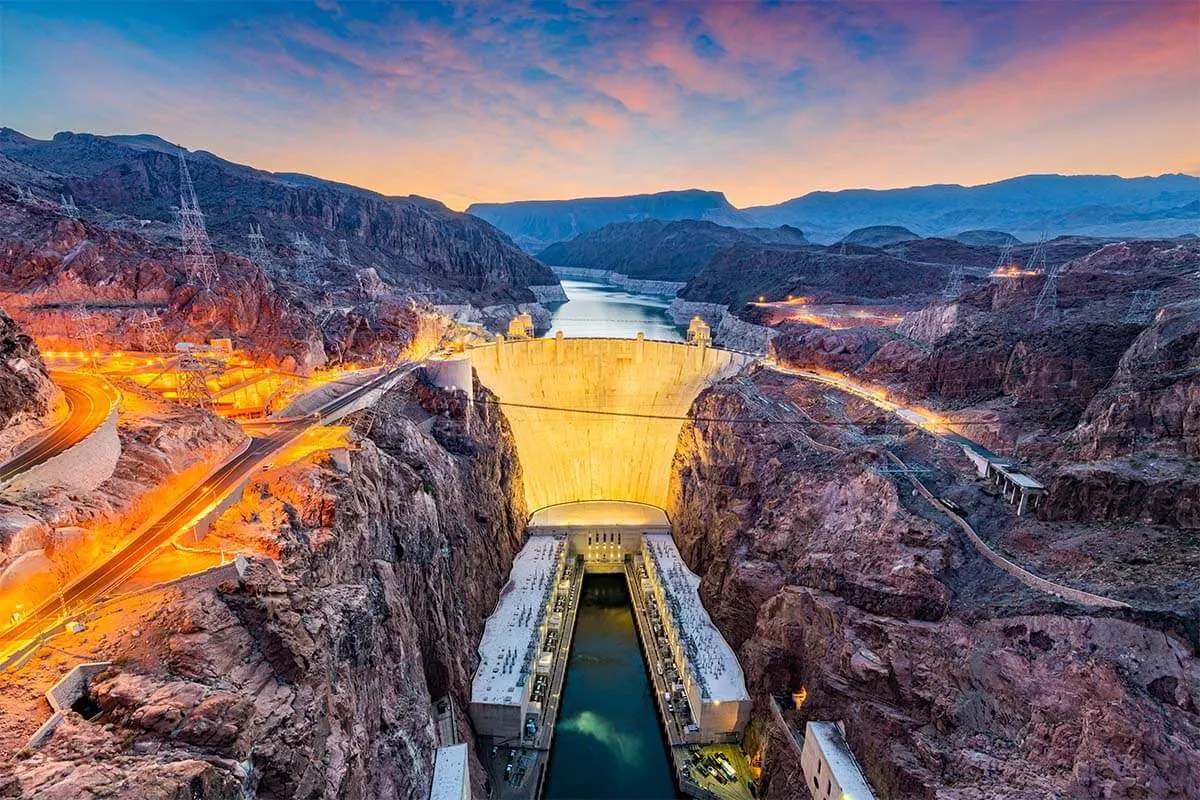 Hoover Dam at the border of Arizona and Nevada