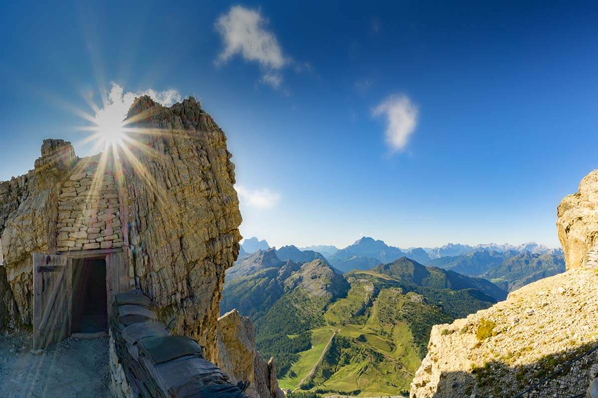 Lagazuoi tunnels in the Dolomites