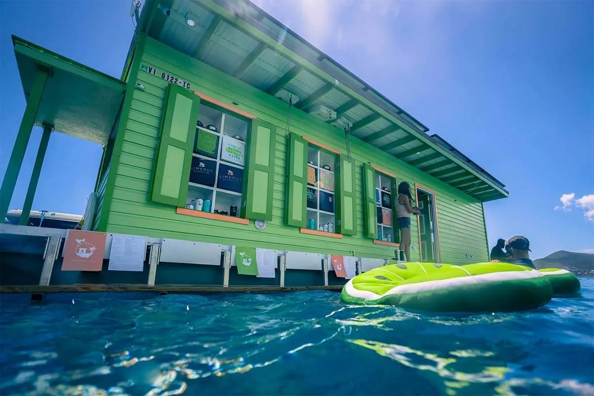 Lime OUT VI floating taco restaurant in Coral Bay on St John USVI