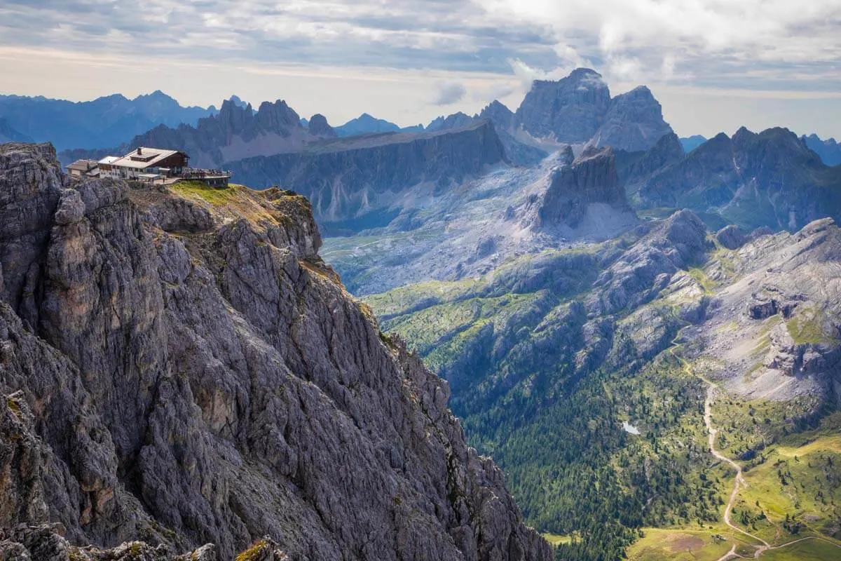 Rifugio Lagazuoi at Falzarego Pass in the Dolomites Italy