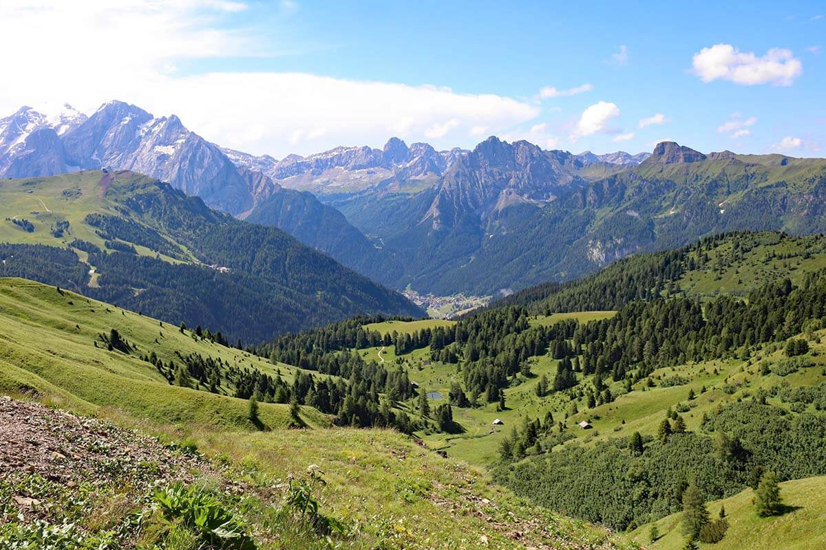 Scenery at Passo Sella in the Dolomites Italy