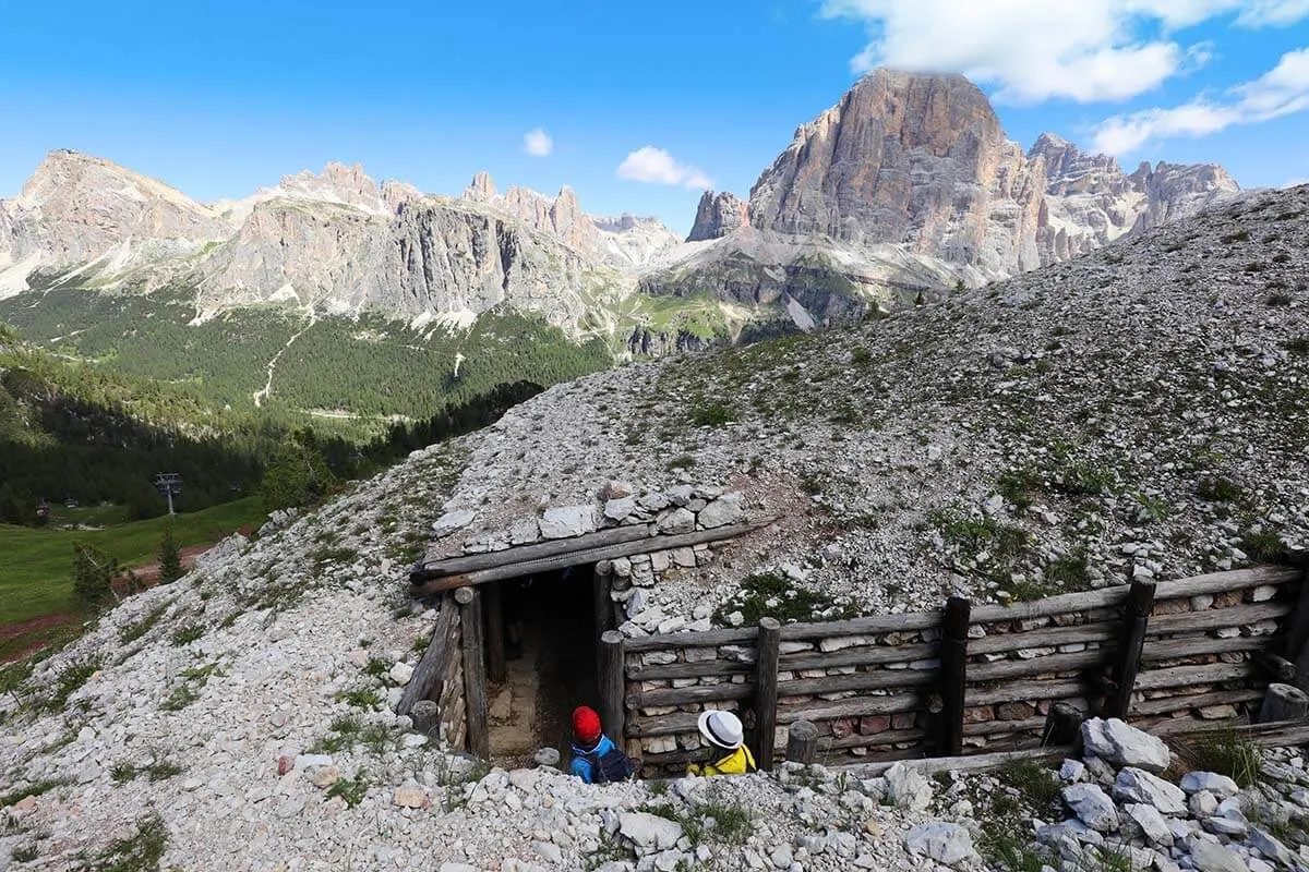 WWI museum at Cinque Torri in the Dolomites Italy