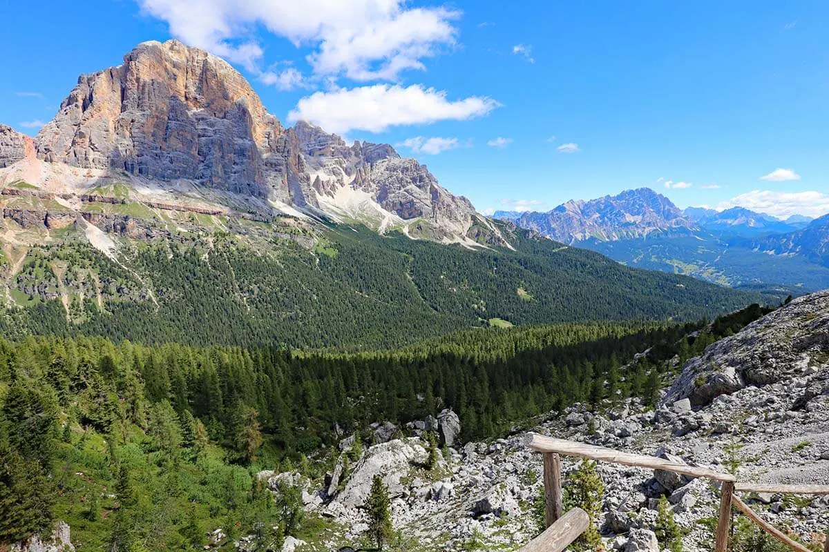 Dolomites mountain scenery at Cinque Torri