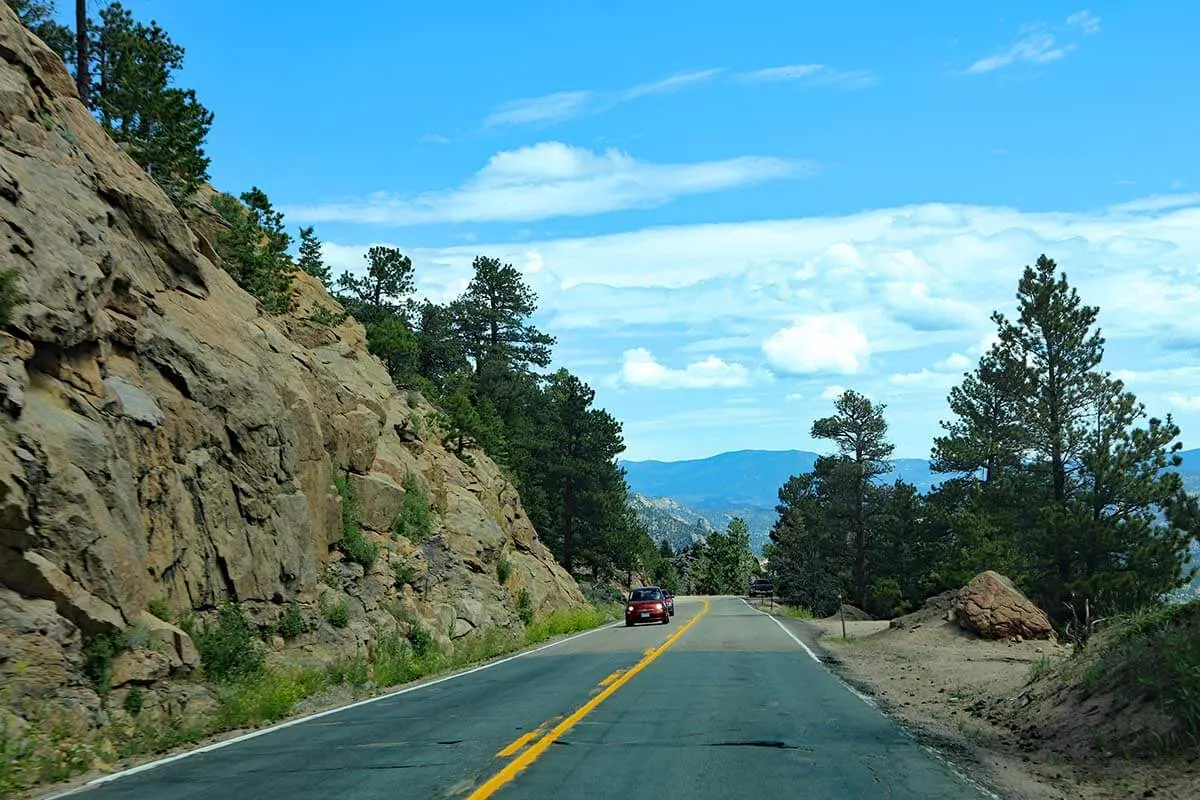 Driving to Estes Park from Denver via Peak to Peak highway