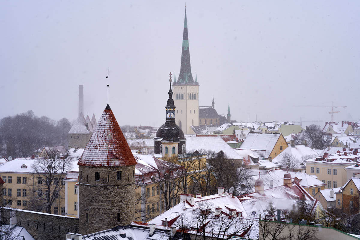 View of Tallinn from Toompea Hill in winter