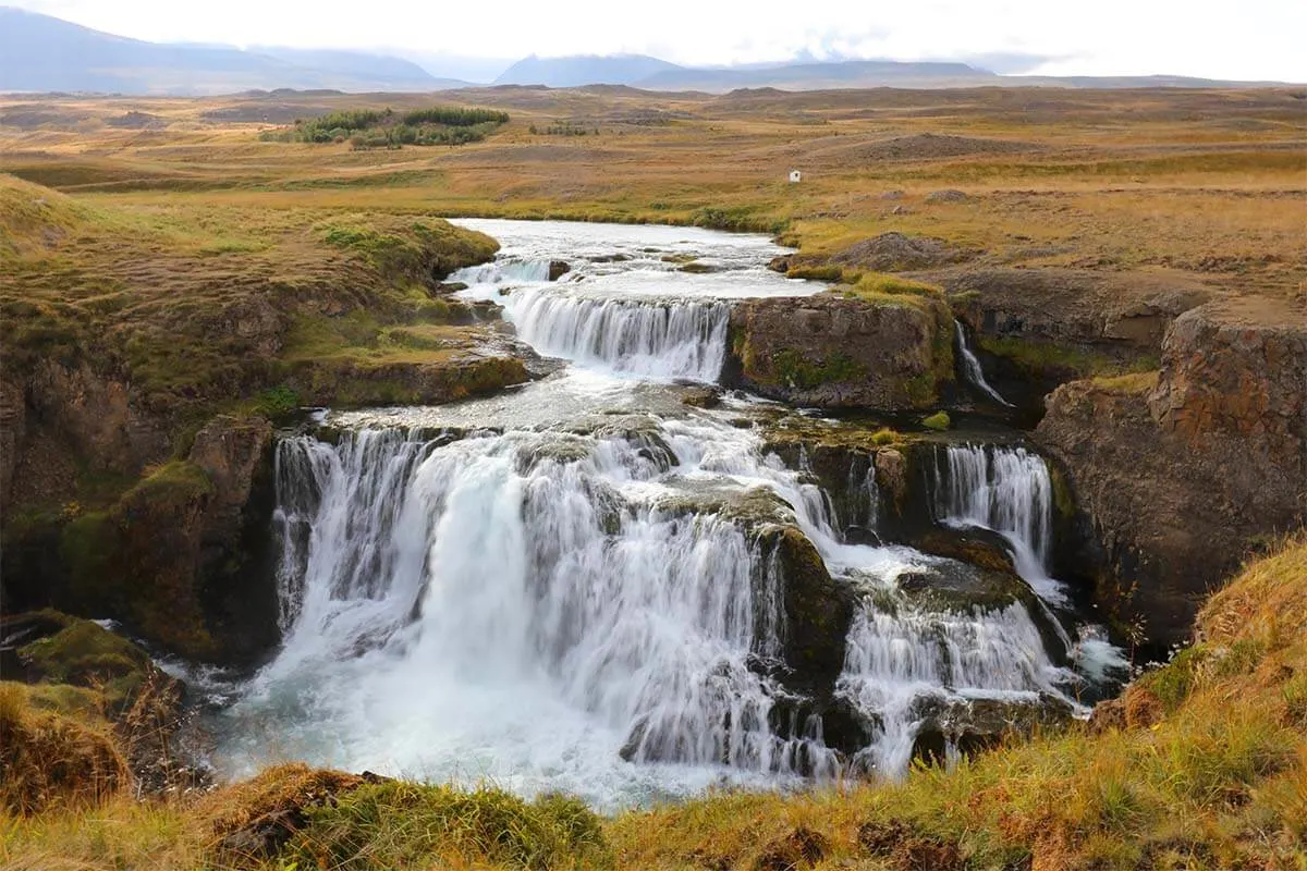 Reykjafoss waterfall in Iceland