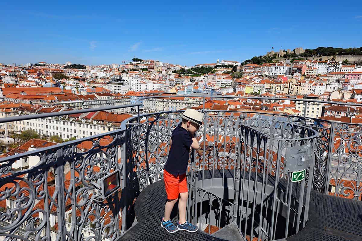 Viewing platform at Santa Justa Lift in Lisbon Portugal